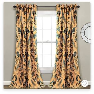 SOLD Long blue/yellow blackout curtains - 96 in x 52 in